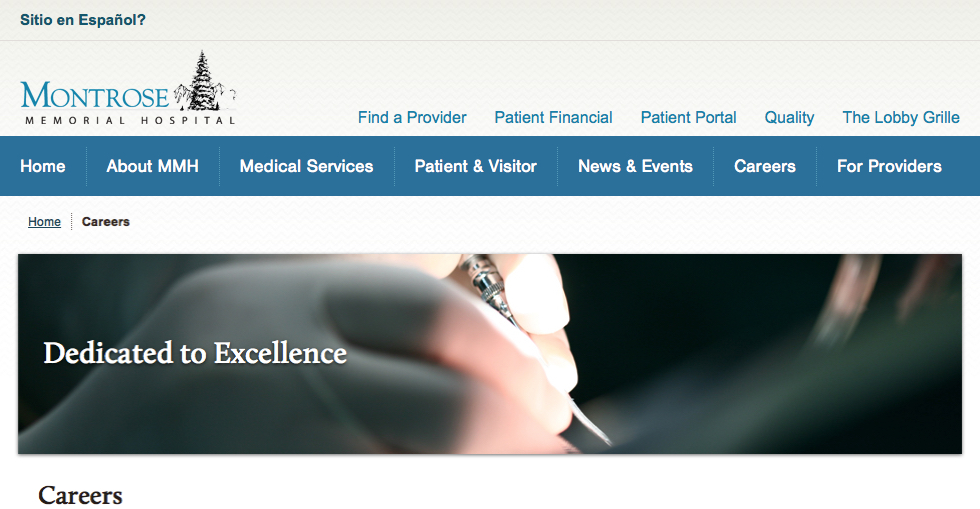 Job Listings Montrose Memorial Hospital Jobs